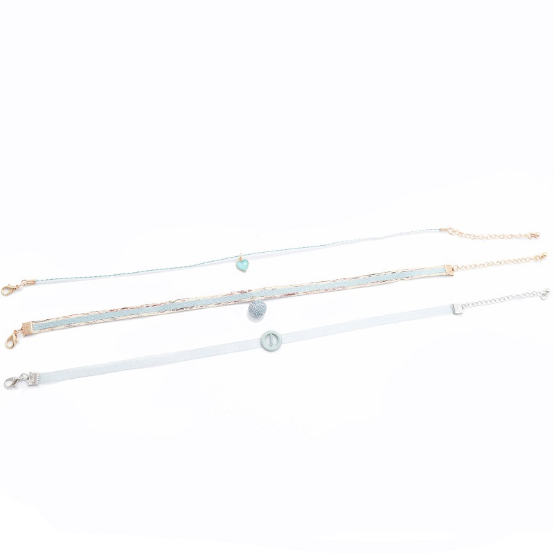 Vòng Cổ choker Màu Xanh Phong Cách Nhật Bản