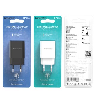 BOROFONE - Cóc Sạc BA20A - 1 Cổng USB 2.1A (EU)