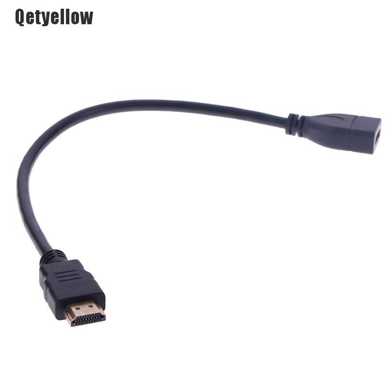 Qetyellow 1Pc 15cm/30cm HDMI Male to Female Extension Cable HDMI Protector Extender Cord