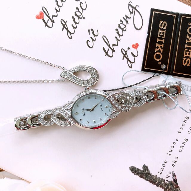 Set Đồng hồ nữ SEIKO SUP367 mặt oval