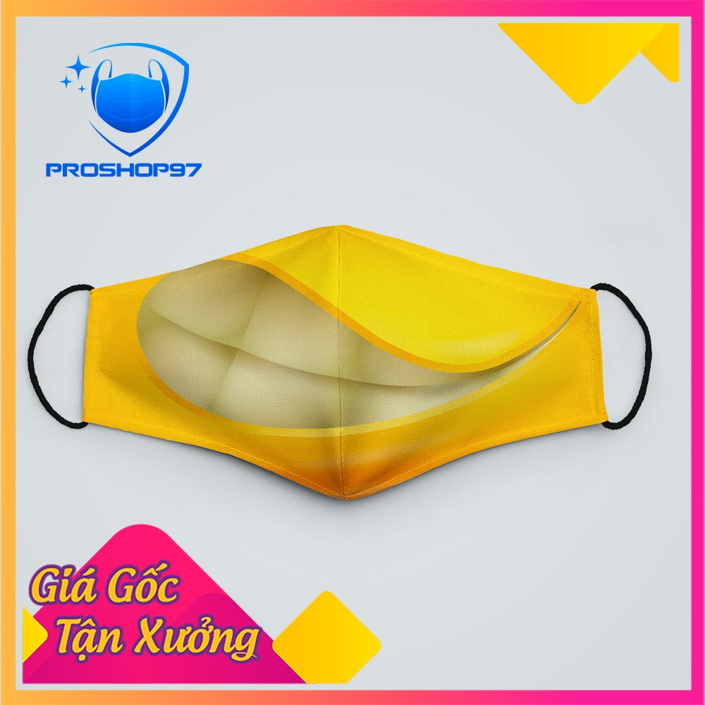 Khẩu Trang Vải Màu Đen EMOJIS_4 ProShop97 Vải Poly Cotton 100%, Ngăn Bụi Mịn, Kháng Khuẩn, 2021 Bảo 