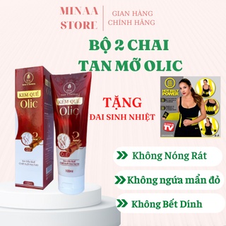 Bộ 2 chai kem tan mỡ bụng sau sinh, gel giảm mỡ - kem quế olic chính hãng 100ml