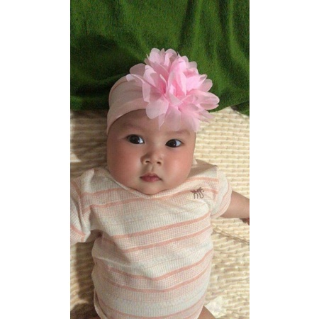 Turban bông hoa cho bé Băng đô bản to bông hoa cho bé gái