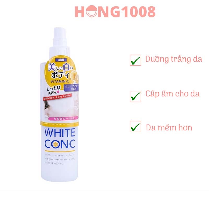 Xịt Dưỡng Trắng Toàn Thân White Conc Body Lotion 245ml Chính Hãng  WhiteConc 245 ml