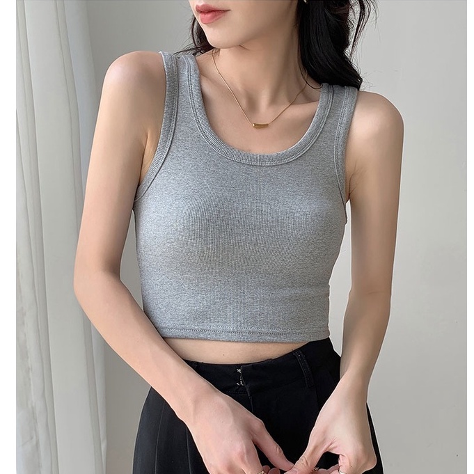 Áo hai dây IHKKE cổ tròn đơn giản thời trang cho nữ