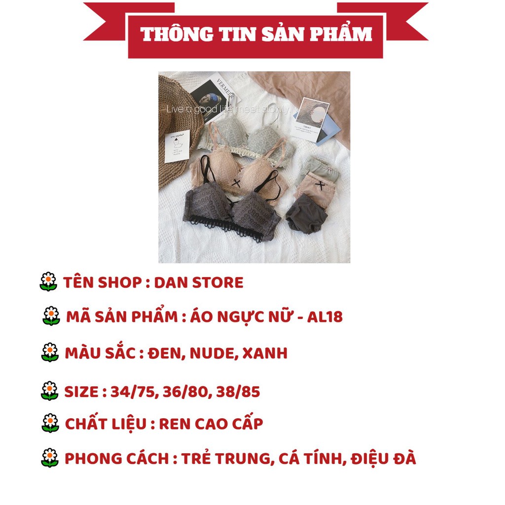 Áo Lót Nữ - Áo Ngực Nữ không gọng mềm mại phối viền điệu đà DAN STORE MÃ  AL18