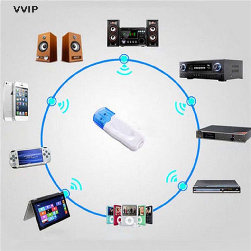 Vvvn USB Bluetooth Stereo Audio Music Wireless Receiver Adapter For Car Home Speaker Jelly