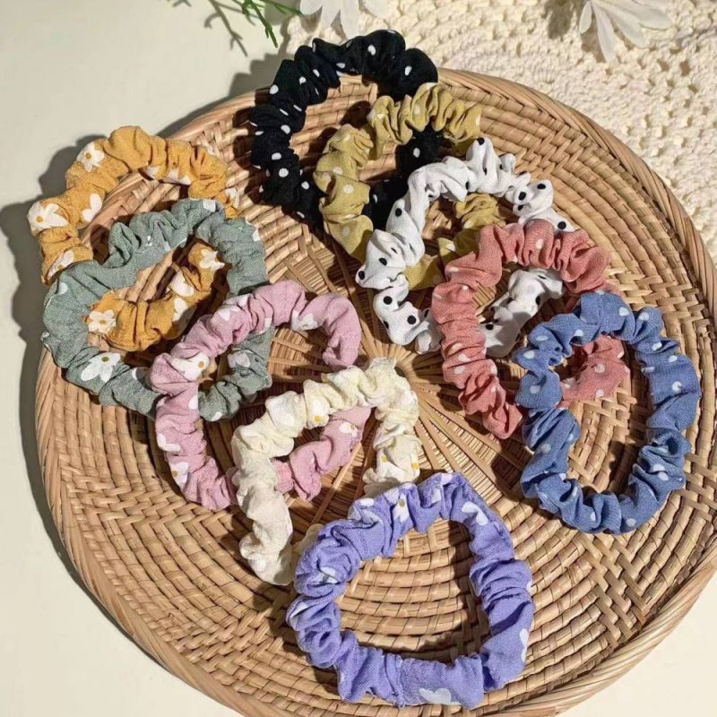 Set 20 Dây Buộc Tóc Co Giãn Bằng Lụa Satin Màu Trơn Kiểu Pháp Thanh Lịch Cho Nữ