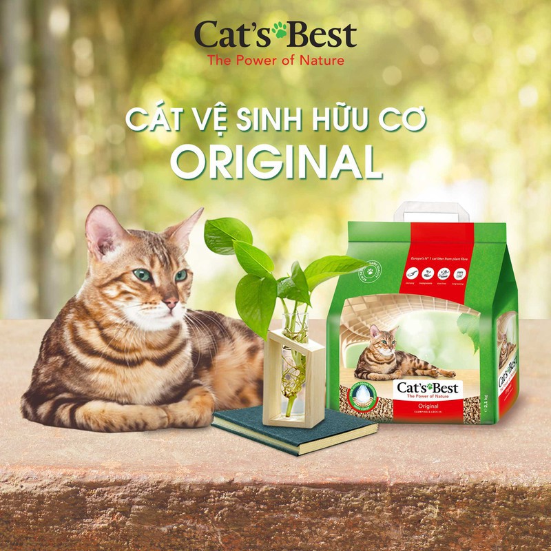 [ Xả được Tolet ] Cát gỗ vệ sinh cho mèo Cat’s Best Original khử mùi vón cục 5L và 10L