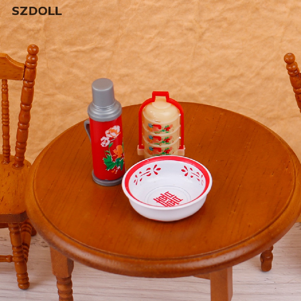 8pcs/Set Dollhouse Miniature Chinese wedding gift box Vintage Water bottle Model  DOM