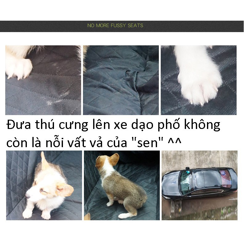 Đệm lót hàng ghế sau chở thú cưng chó mèo trên xe hơi ô tô sạch sẽ an toàn