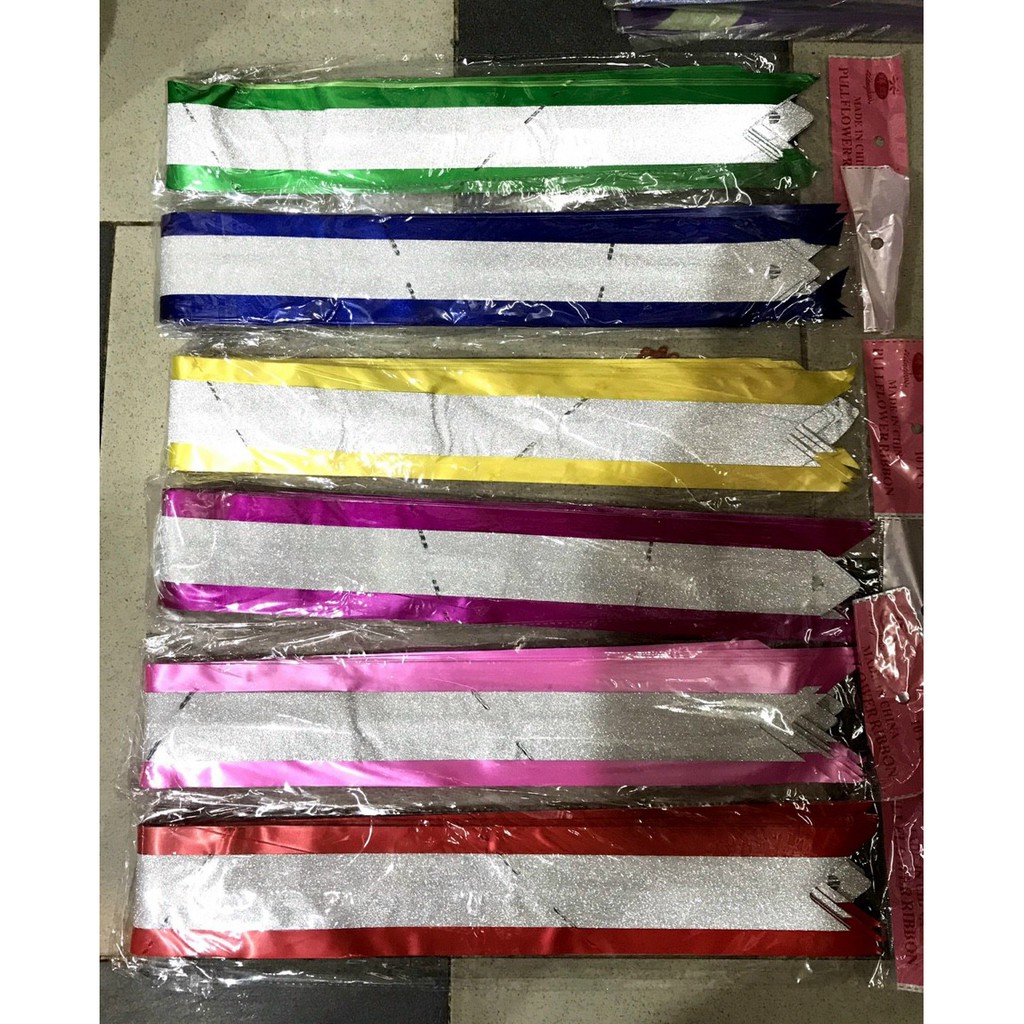 Nơ rút kim tuyến bản to 6.5cm gói hoa và quà trang trí