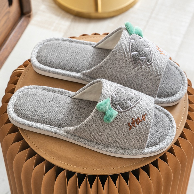 Dép Vải Bố Đay Hở Mũi Chân Đi Trong Nhà Hình Cà Rốt Dễ Thương - Mẫu 03