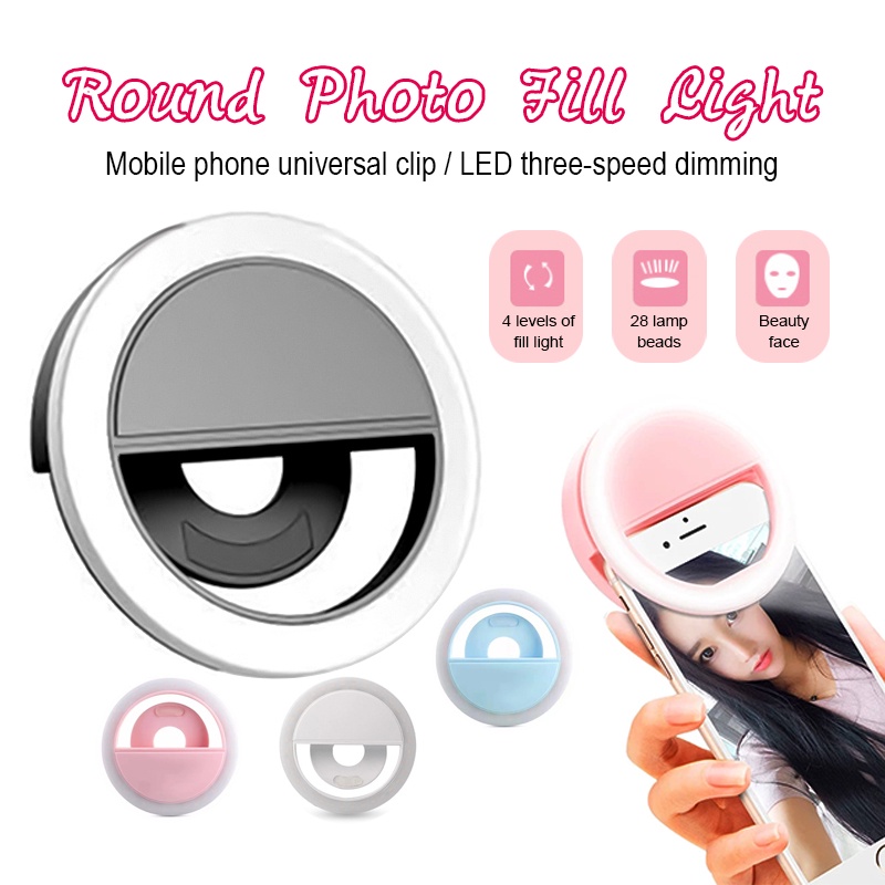 Đèn Chụp Ảnh Tự Sướng Đèn LED Selfie, Gậy Chụp Ảnh tự sướng, Hỗ trợ chụp ảnh tự sướng siêu tiện, đen LED nhỏ.