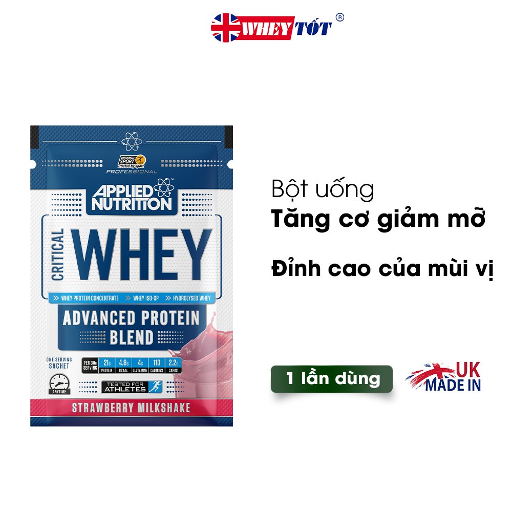 WHEY PROTEIN | CRITICAL WHEY GÓI SAMPLE 1 LẦN DÙNG