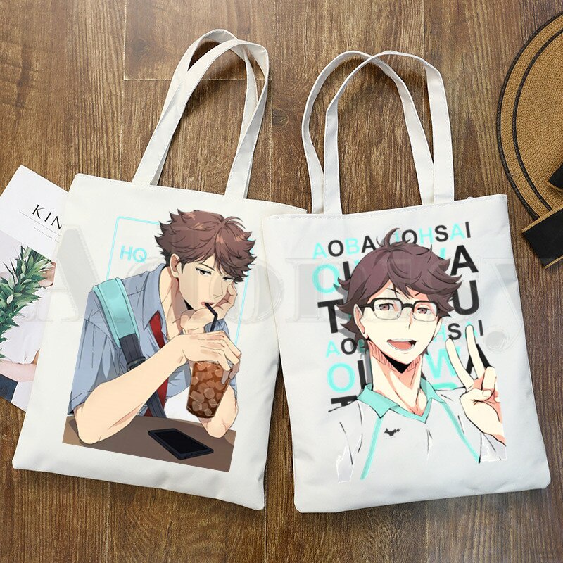Oikawa Tooru Haikyuu Aoba Johsai Túi Xách Đeo Vai Bằng Vải Canvas Thanh Lịch Cho Nữ