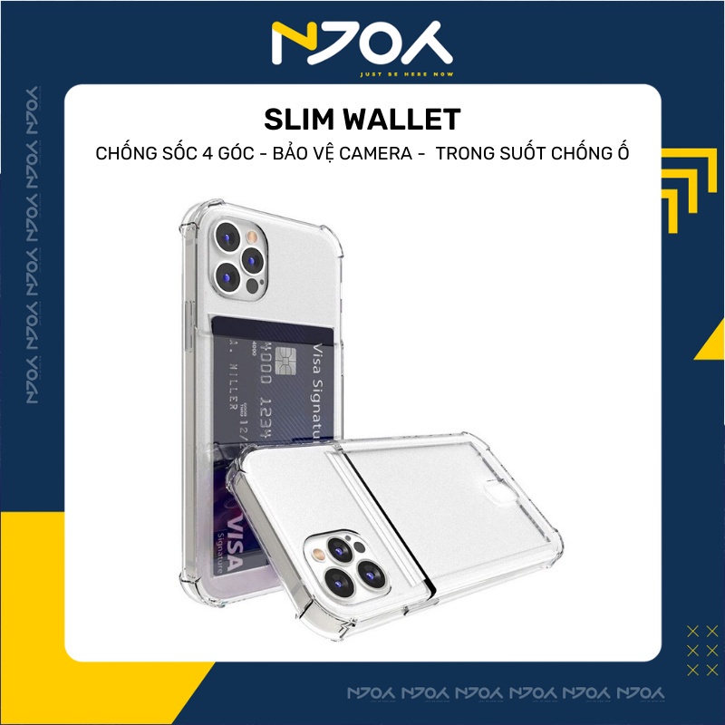Ốp Lưng Ip Có Ngăn Đựng Thẻ Slim Wallet Chống Sốc Cho Ip 12 Pro Max 11 Pro Max Xs Max 7 Plus 8 Plus Njoyshop