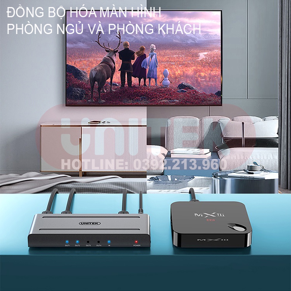 Bộ Chia HDMI 1 Ra 4 Hỗ Trợ 4K 30Hz Và Hiển Thị 3D UNITEK V131A