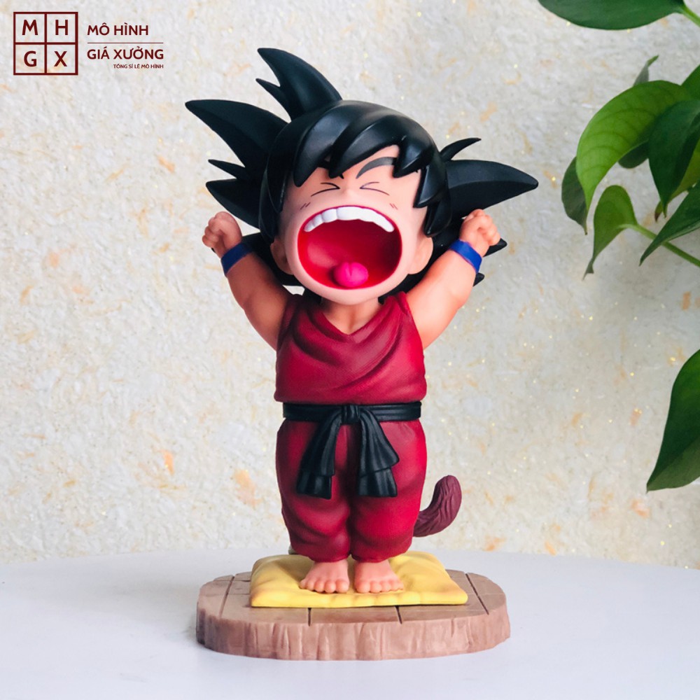 Siêu dễ thương Mô Hình Son Goku Ngáp Ngủ ( 2 màu áo ) - Cao 14cm - Tượng Figure Songoku Dragonball