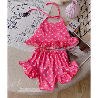 Bikibi chấm bi viền bèo bé gái