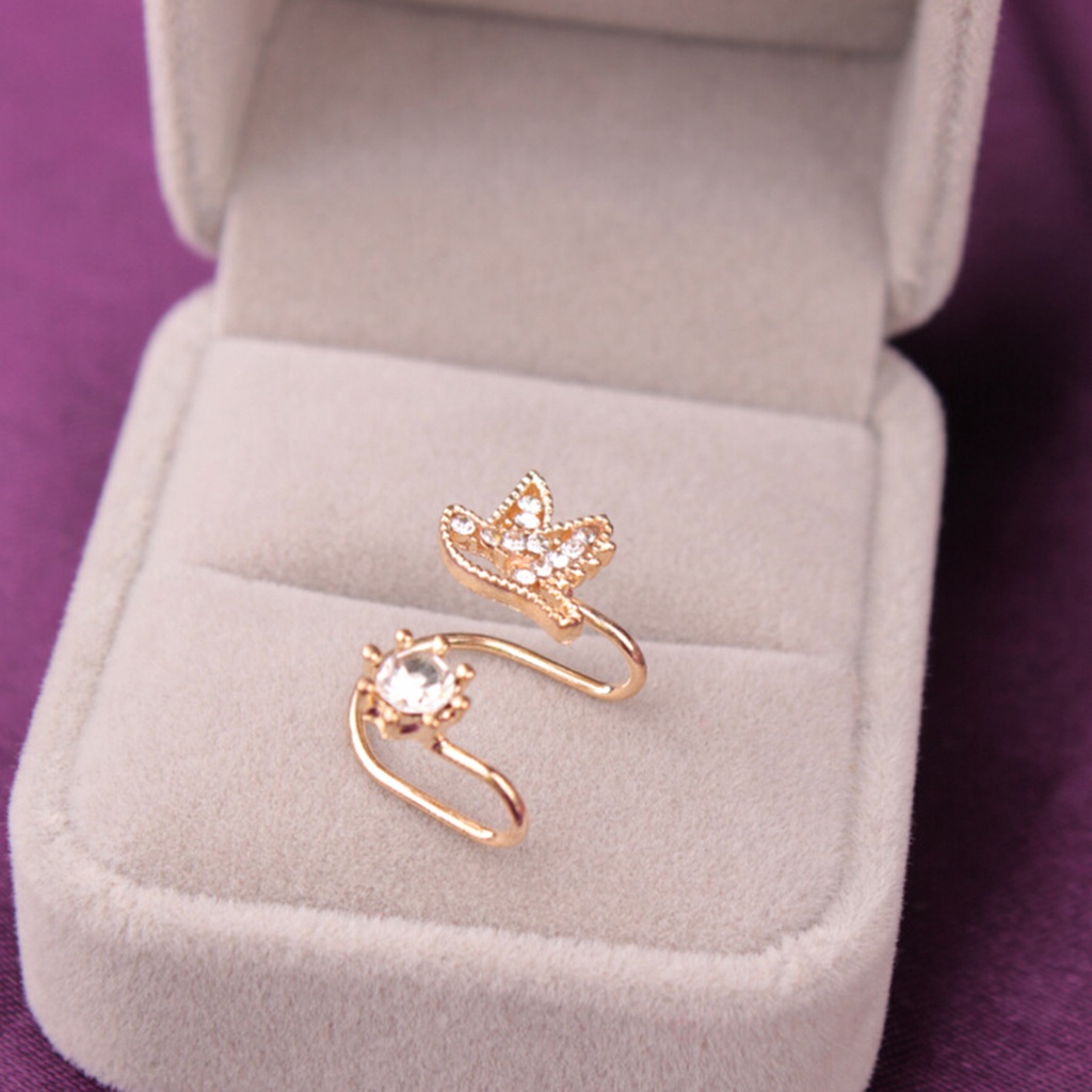 Khuyên Vành Tai Hình Chú Chim Đính Đá Thanh Lịch Cho Nữ