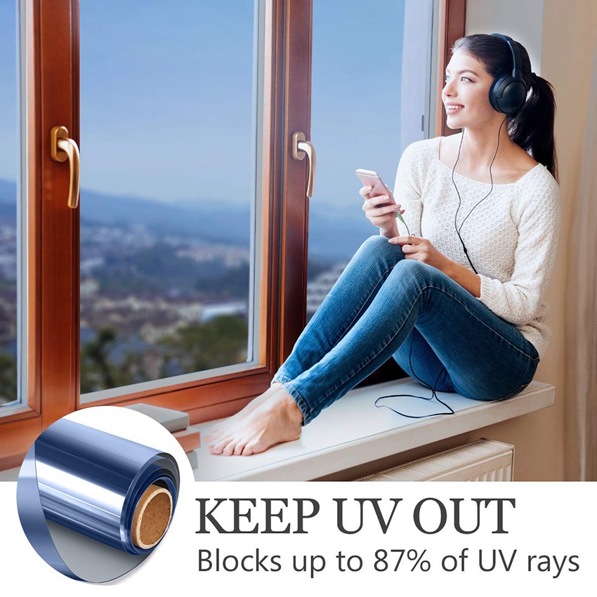 Màng dán cửa sổ một chiều tráng gương kiểm soát nhiệt chống tia UV giữ riêng tư cho nhà ở