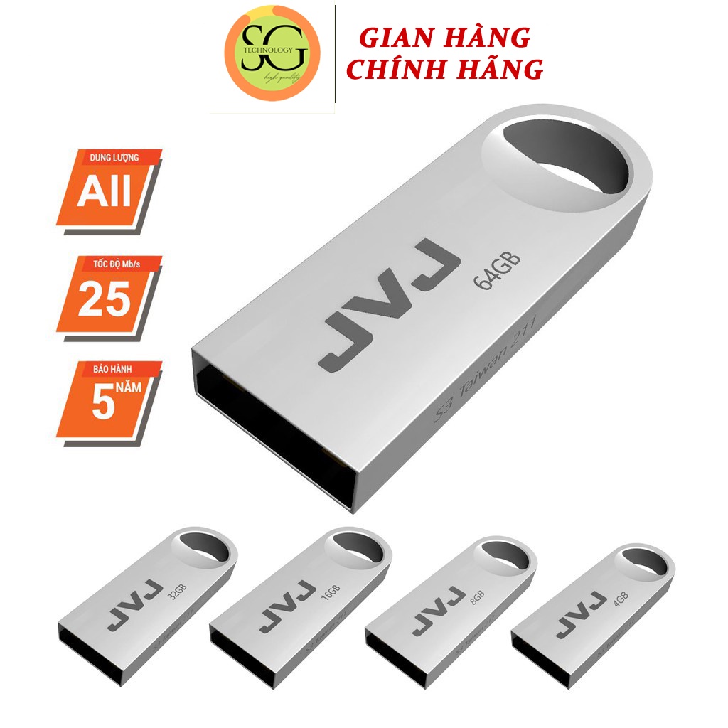 USB 64GB/32GB/16GB/8GB/4GB JVJ S3 siêu nhỏ gọn vỏ kim loại - USB chống nước 2.0 tốc độ upto 100MB/s BH 1 Năm | BigBuy360 - bigbuy360.vn