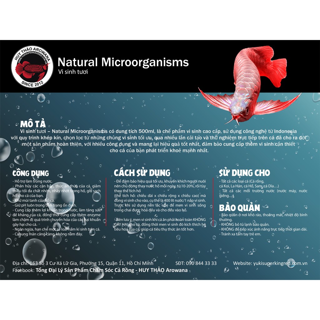 Vi sinh tươi chai 500ml - Natural Microorganisms 500ml