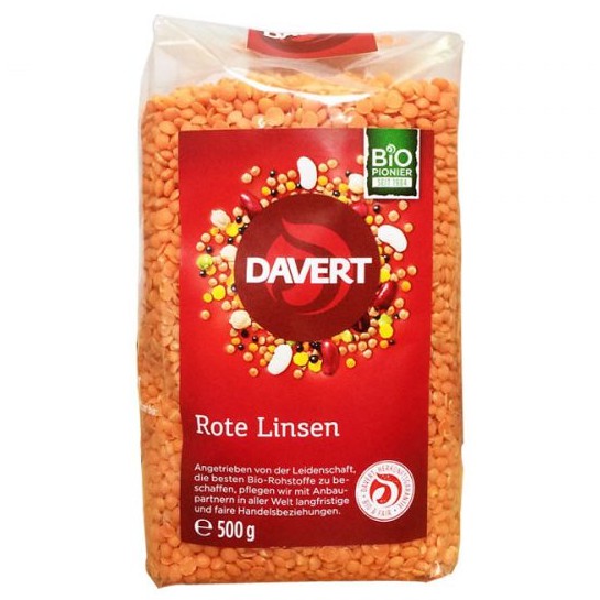 [Date 2021] Đậu lăng đỏ hữu cơ Davert 500g