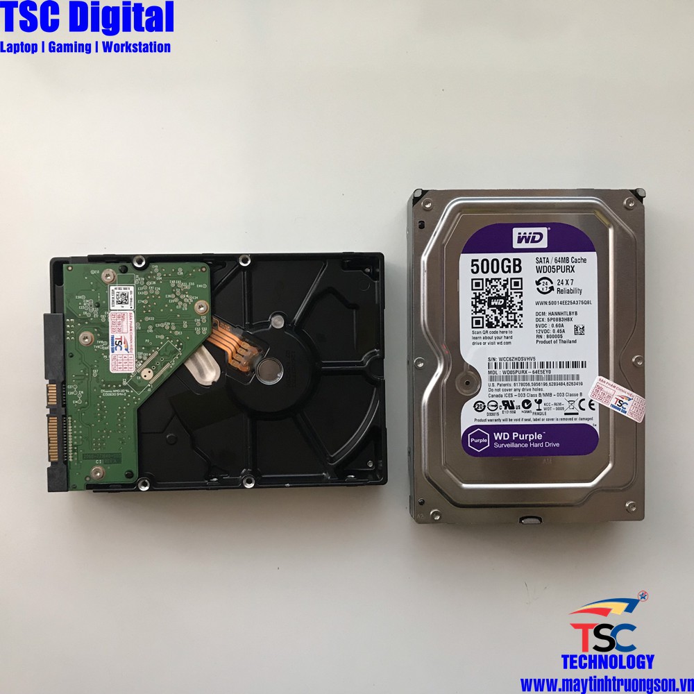 Ổ Cứng HDD 500Gb Western Purple (Tím) - Bảo hành 24 Tháng