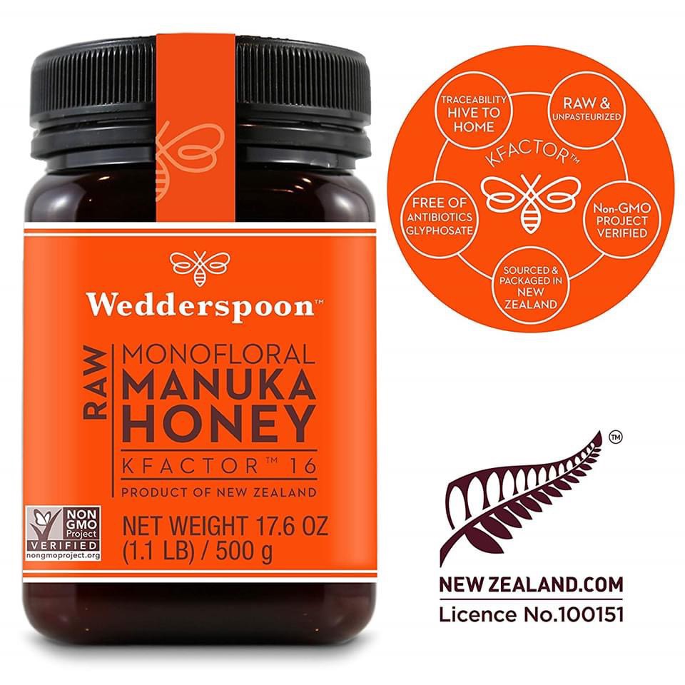 (Hàng Mỹ có bill) Mật ong Manuka Wedderspoon - Mật Ong Thô Raw Manuka Newzealand