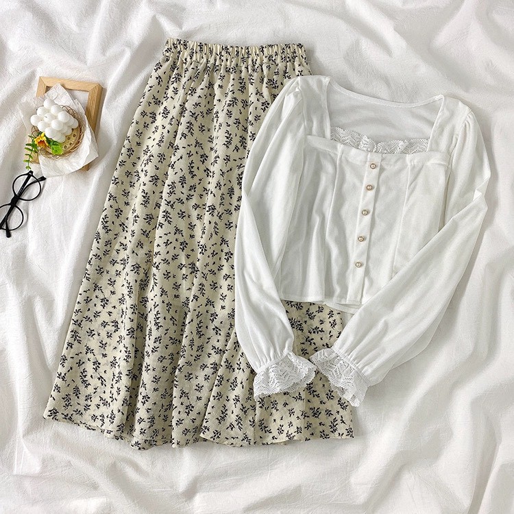 Chân váy vintage, chân váy dài dáng midi siêu xinh 💎 Chân váy hoa nhí phong cách nhẹ nhàng, vintage - ZaZi CV20 | BigBuy360 - bigbuy360.vn