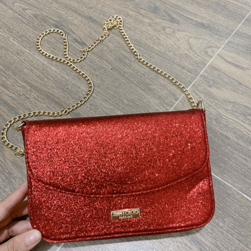 [ Gift Hãng 100% ] Túi Xách Jymmi Ch00 Red Bling Pouch