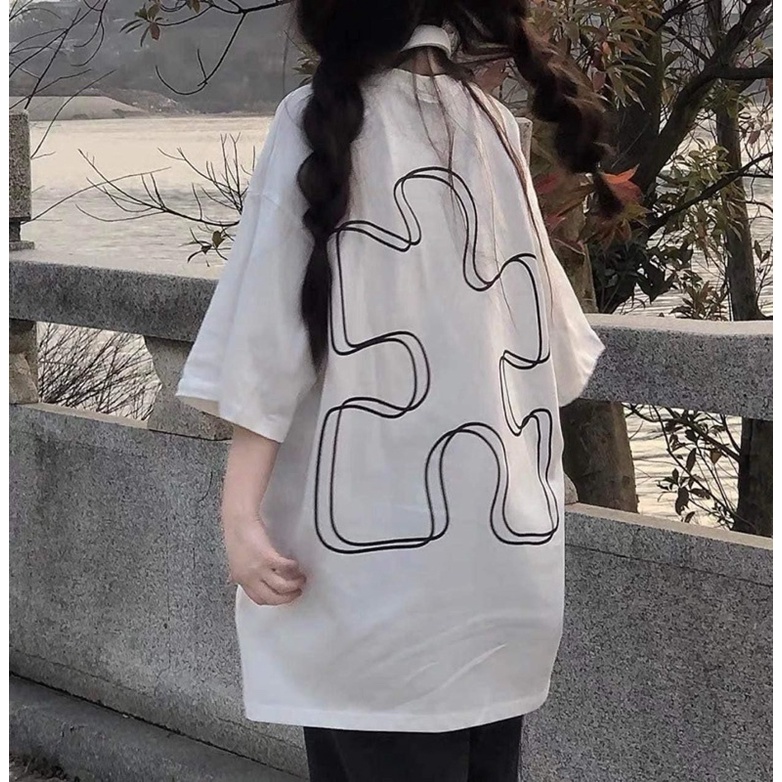 [CLIP/ẢNH THẬT] Bộ đồ VERBLEE UNISEX áo thun cổ tròn quần vải dáng suông cạp chun co giãn - Áo Thun Form rộng FREESIZE