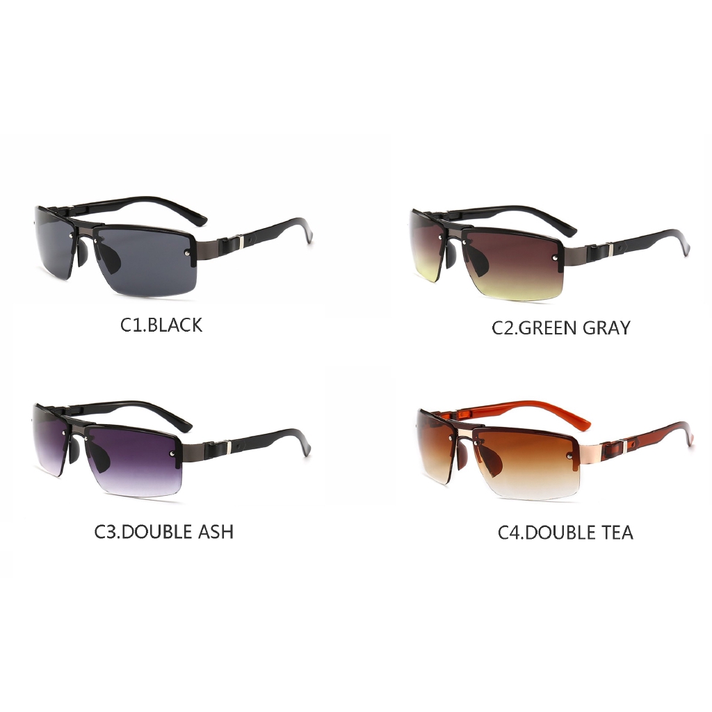 Kính mát không viền kim loại phong cách retro cho nam