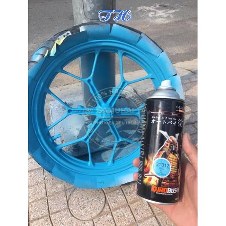 Sơn Xịt Samurai chuyên dùng cho xe màu màu xanh da trời 21/312 chống cháy, chống rạn nứt, vòi xịt chống chảy