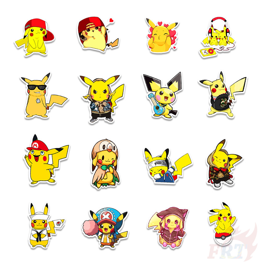 ❉ Pikachu Series 01 - Anime Pokemon Go Character Stickers ❉ 50Pcs/Set Fashion DIY Decals Doodle Stickers