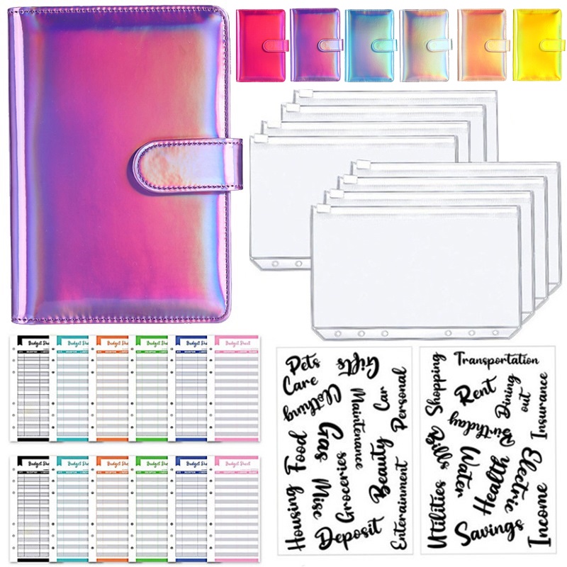 Phong Bì Đựng Tiền Giấy A6 Chất Liệu Da PU Trong Suốt Có Khóa Kéo