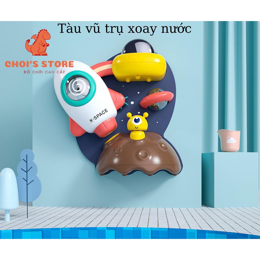 Đồ chơi nhà tắm Tên lửa xoay nước nhiều hiệu ứng vui nhộn Ingbaby