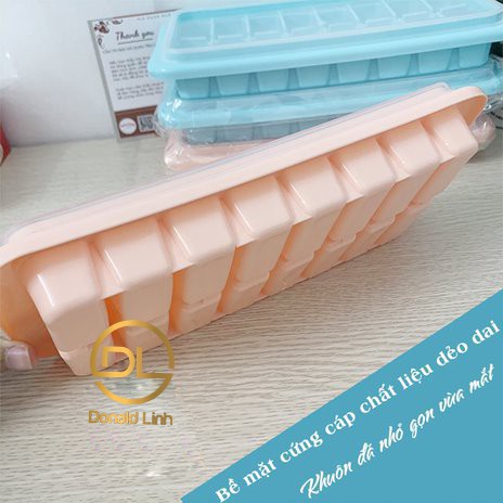 Khuôn làm đá khuôn làm thạch 16 viên thiết kế tiện lợi có nắp VIỆT NHẬT PLASTIC - 6934