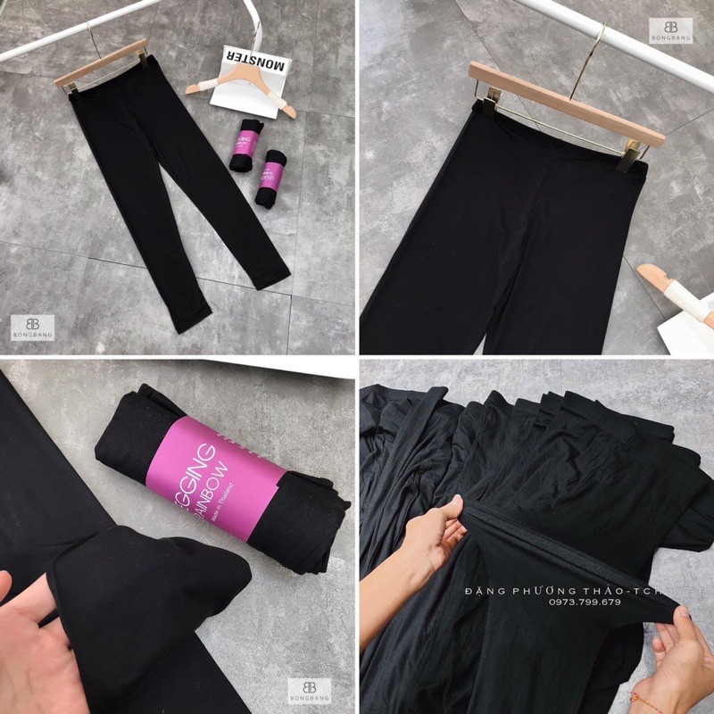 Quần legging/ quần bó dài màu đen (chất thun thái)