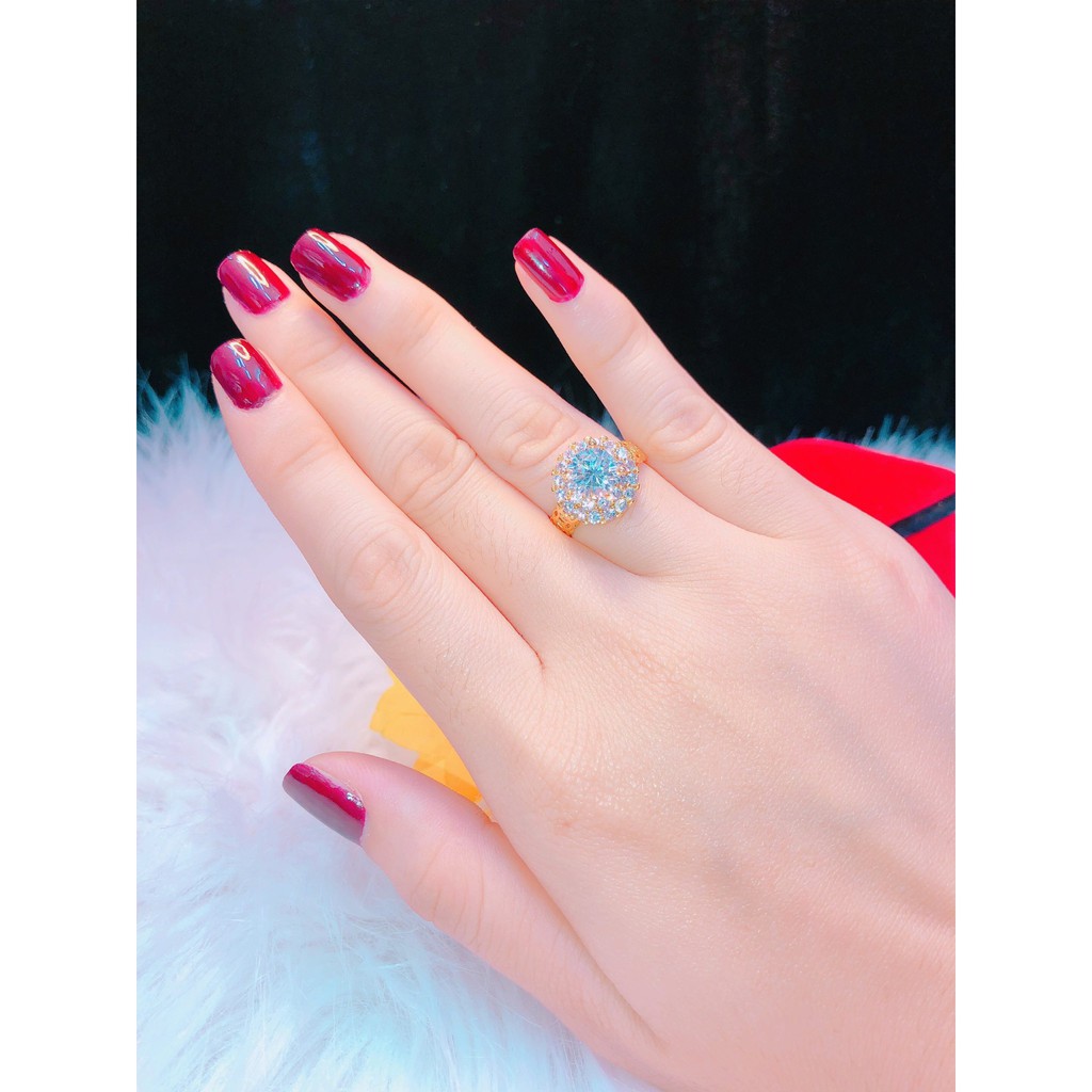 Nhẫn nữ thời trang kim tiền mạ vàng 18k 💎𝑭𝑹𝑬𝑬𝑺𝑯𝑰𝑷 💎 đính đá cao sang trọng