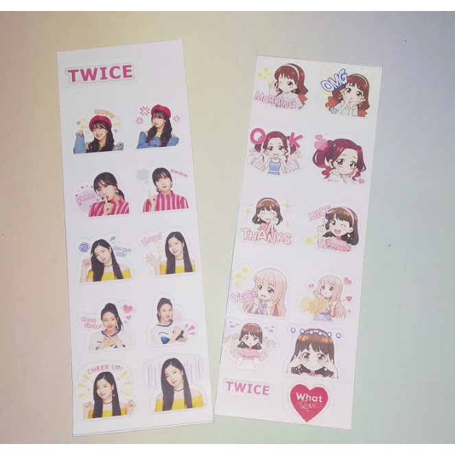 sticker twice wanna one exo SI21 hình dán dễ thương trang trí dán sổ dán điện thoại 1 tờ 7*19,5cm bullet journal