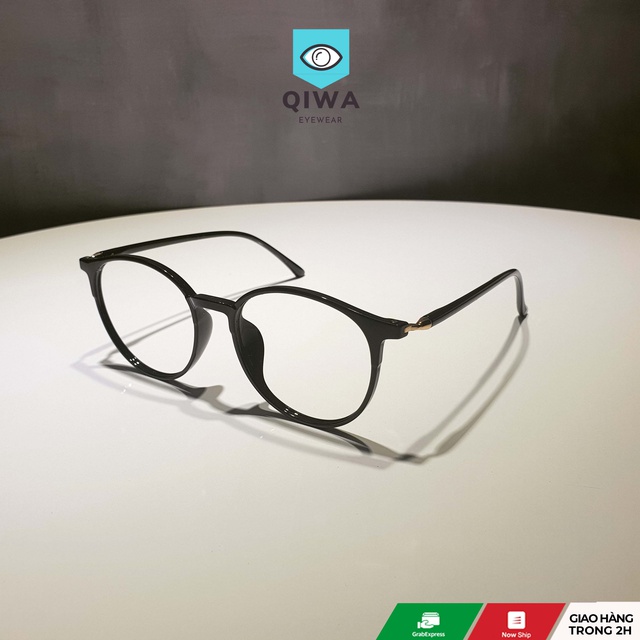 Gọng kính cận nam nữ Qiwa Eyewear, kính cận thời trang mắt tròn nhựa dẻo nhẹ nhàng cực dễ đeo- 513