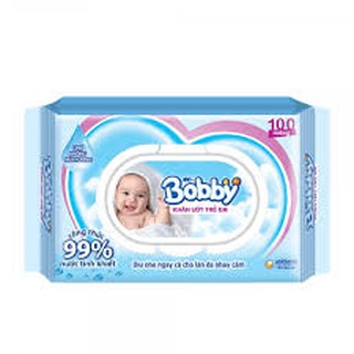 Giấy ướt bobby 100 tờ hồng/xanh