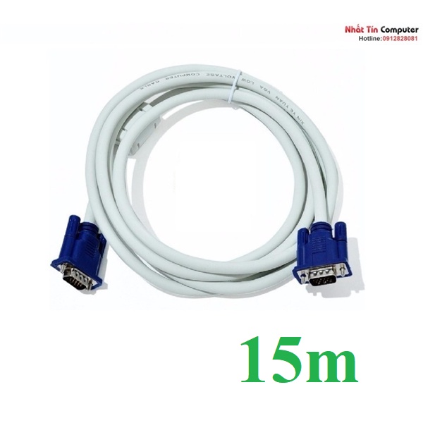 Dây cáp VGA 10m 15m 20m 25m 30m chống nhiễu tốt màu trắng APELE
