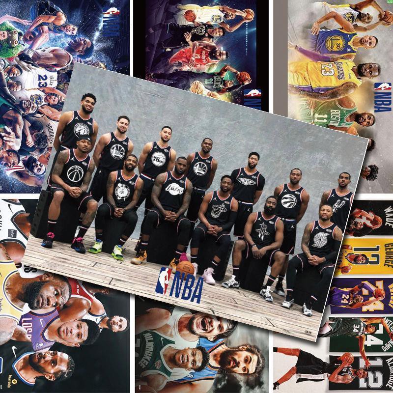 Nba Poster Dán Tường In Hình Cầu Thủ Bóng Rổ Độc Đáo