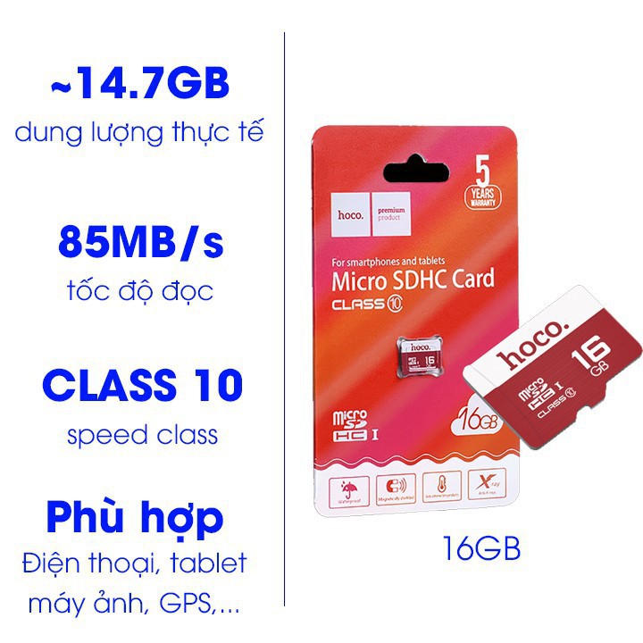 Thẻ Nhớ HoCo 16gb Class10 Chuyên Dụng Camera. | BigBuy360 - bigbuy360.vn