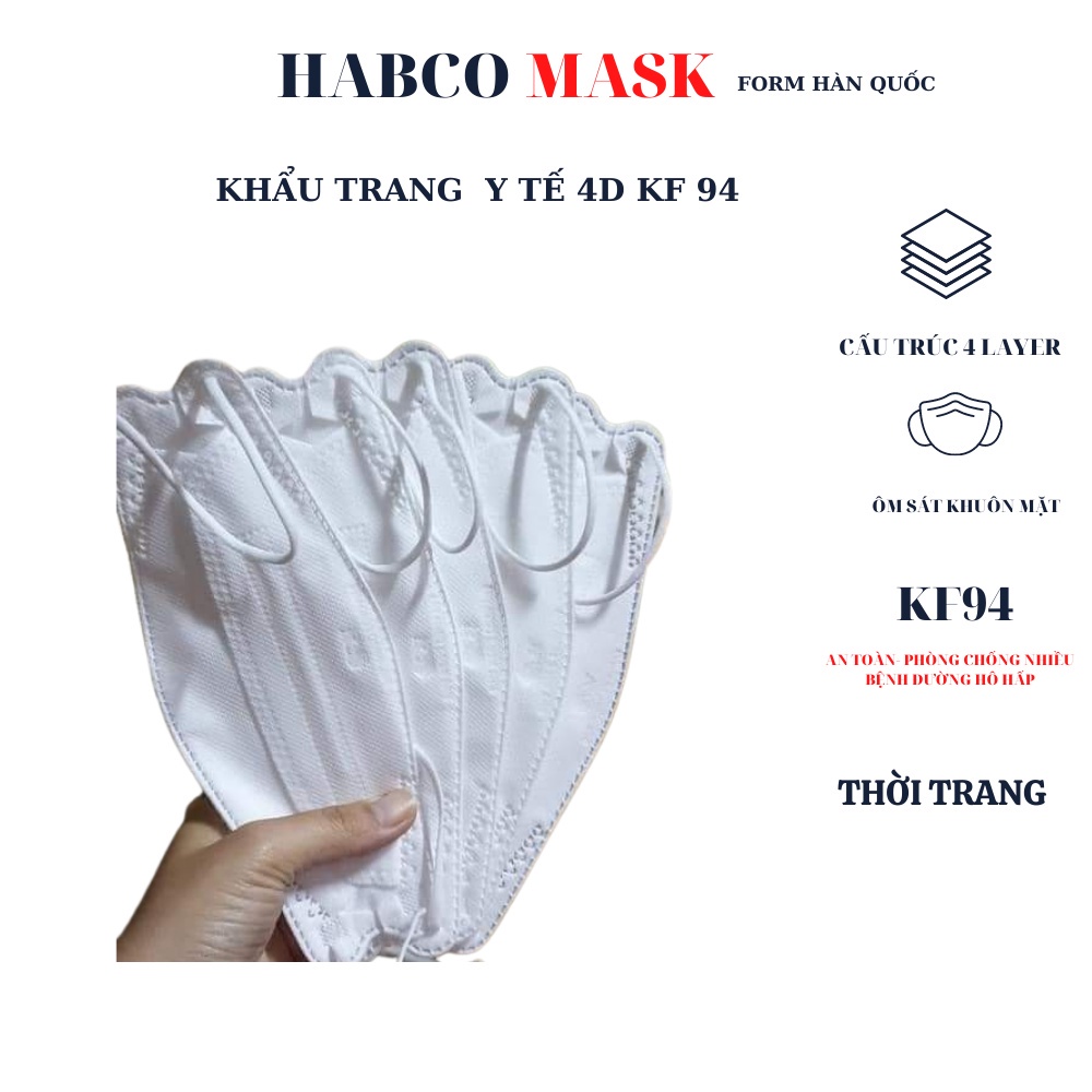 Khẩu Trang KF94 Trẻ Em -Set 50 Chiếc Khẩu Trang Y Tế 4 Lớp KF94 Trẻ Em - kháng khuẩn BFE &gt;=95%, chống bụi mịn PM2.5