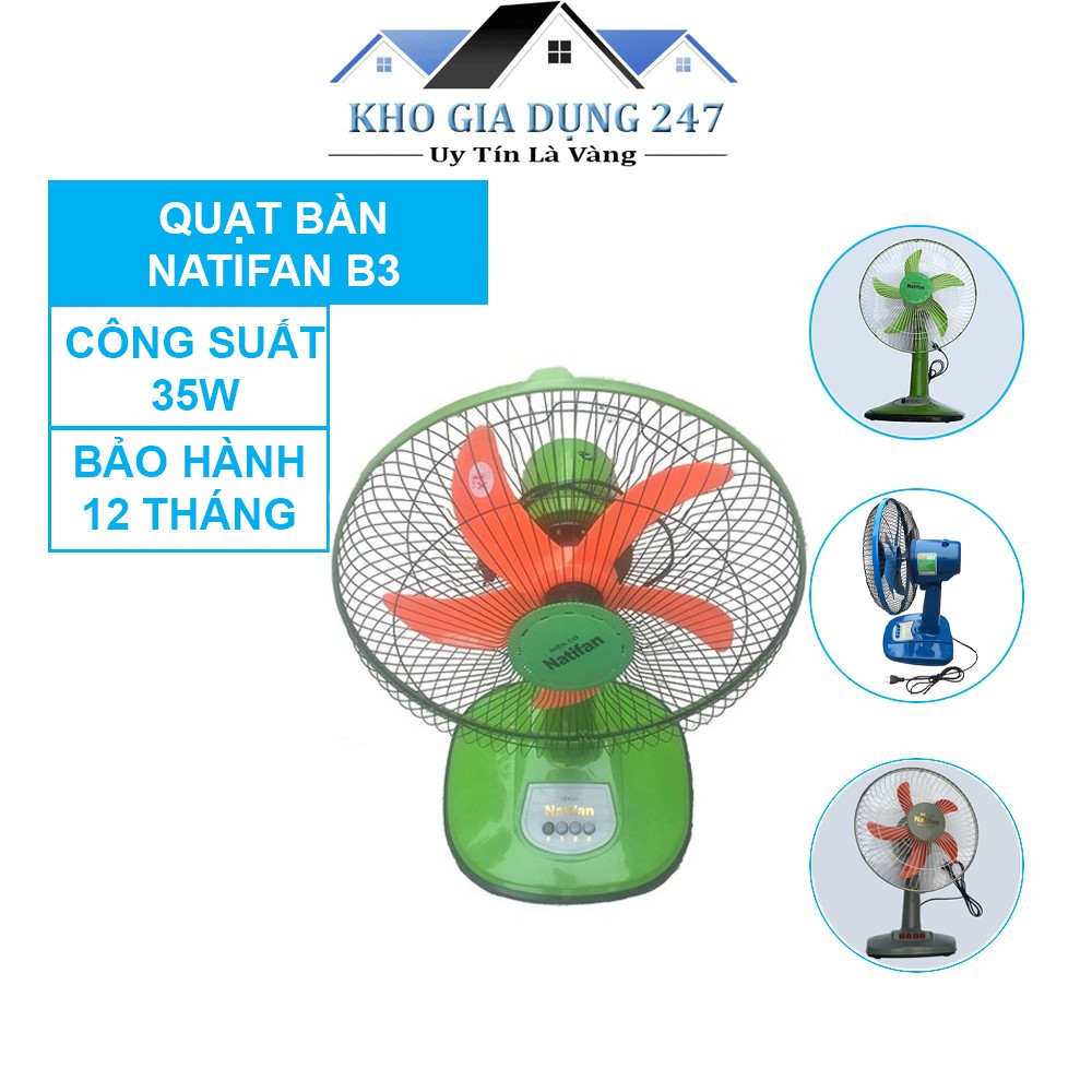 Quạt bàn Natifan💥NowShip Hà Nội 1H, Bảo Hành 12 Tháng, Hàng Chính Hãng - Quạt Điện - Quạt Tản